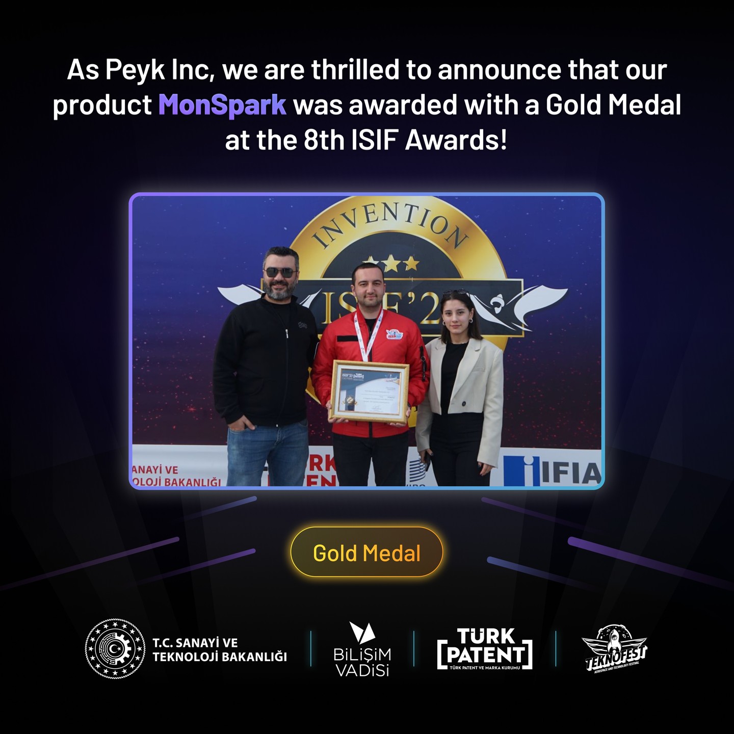 Our product MonSpark was awarded with a Gold Medal at the 8th ISIF Awards